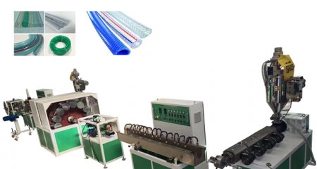 哈薩克斯坦客戶的纖維增強軟管設備進行試機